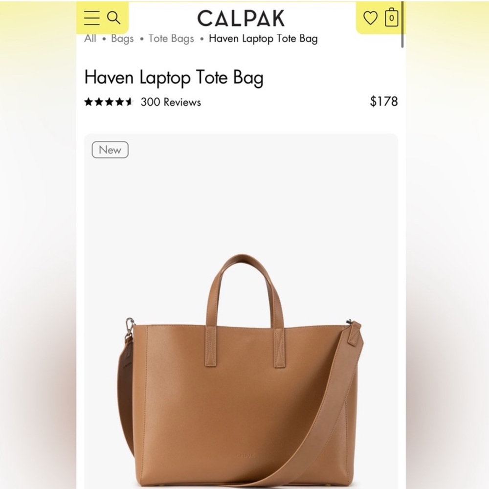 Calpak Haven Laptop Tote Bag in Toffee